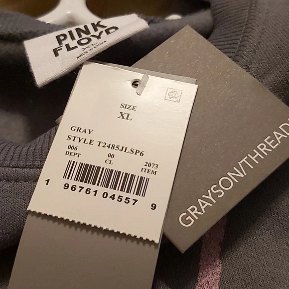 💢SOLD💢Women's Pink Floyd Cropped Top Sweatshirt- Gray - Picture 10 of 10